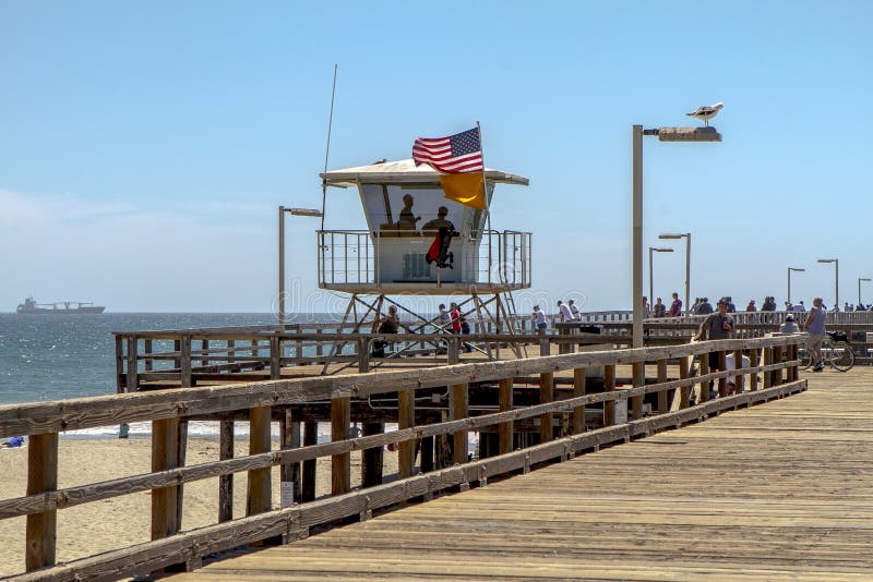 Port Hueneme Pier Life Guards image libre de droits Port Hueneme Pier Life Guards image libre de droits