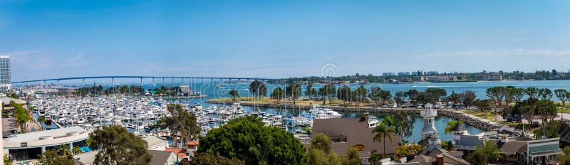 Port morski wioska na San Diego zatoce w kaliforniach południowych