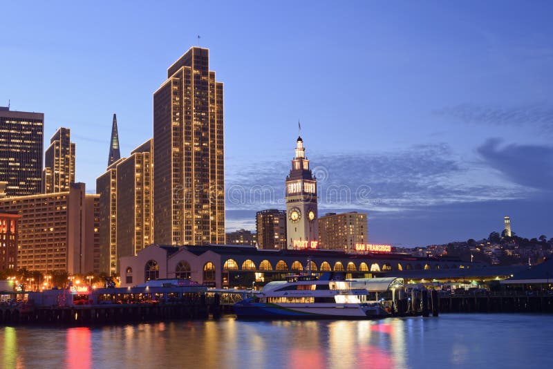 Port of San Francisco at dusk