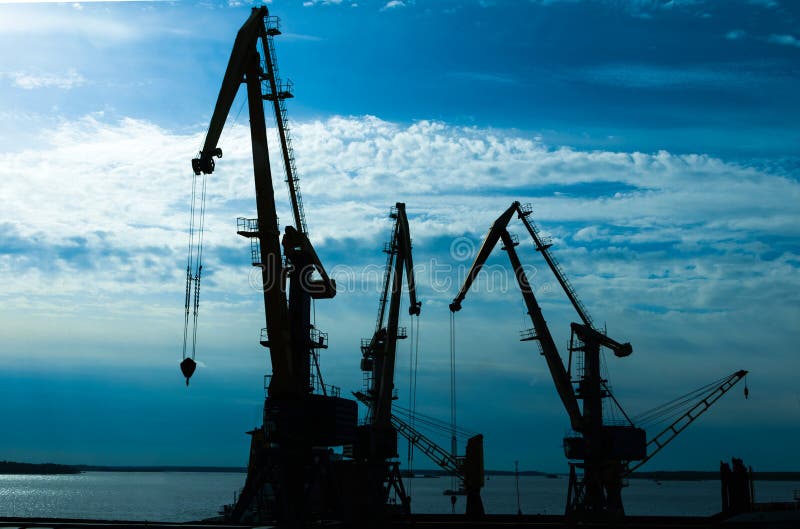 port at the time of sunset