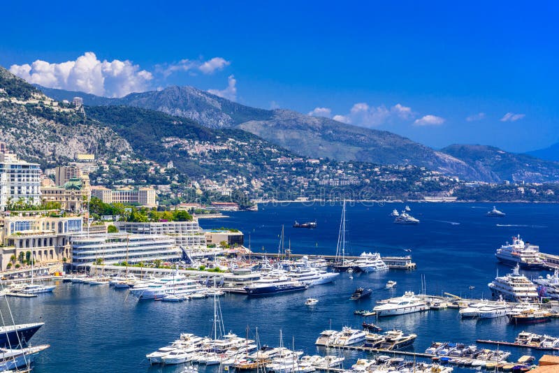 Port with yachts in La Condamine, Monte-Carlo, Monaco, Cote d `Azur, French Riviera royalty free stock images Port with yachts in La Condamine, Monte-Carlo, Monaco, Cote d `Azur, French Riviera royalty free stock images