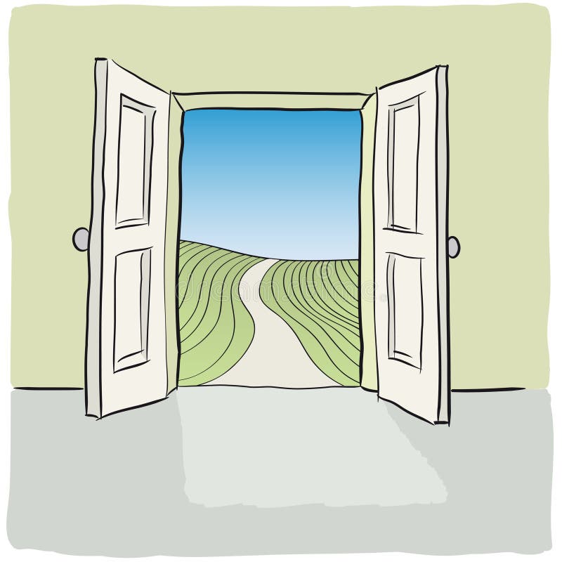 Sognare La Porta Di Casa Aperta Porta aperta illustrazione vettoriale. Illustrazione di persona - 44736553