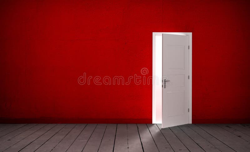 Porta aperta in una stanza vuota illustrazione vettoriale Porta aperta in una stanza vuota illustrazione vettoriale