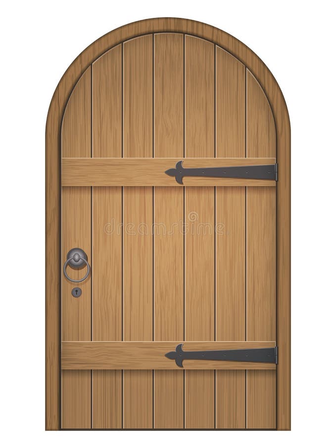 Porta de madeira velha do arco