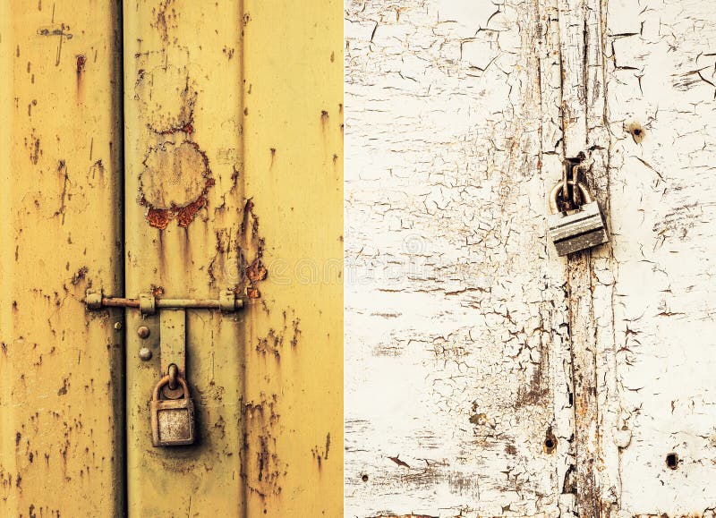 Porta e serratura arrugginite immagini stock libere da diritti Porta e serratura arrugginite immagini stock libere da diritti