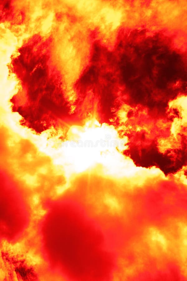 Abstract image of the sun among fiery clouds. Abstract image of the sun among fiery clouds
