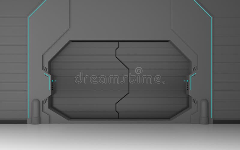 Porta futurista ilustração stock Porta futurista ilustração stock