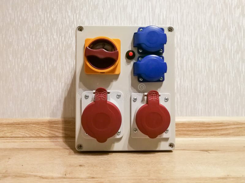 Portable Electrical Panel with AC Outlets Stock Photo Image of proof