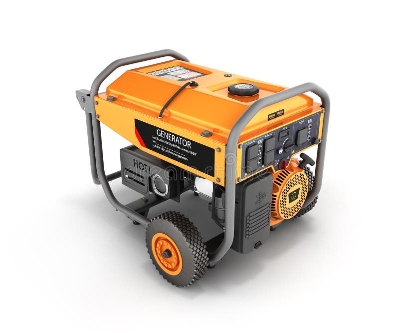 Portable Gasoline Generator Isolated on a White Background 3d ...