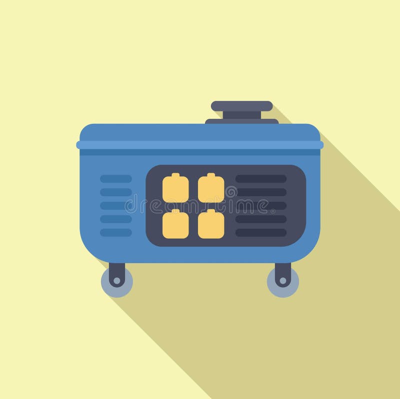 Portable generator providing power supply on wheels stock illustration