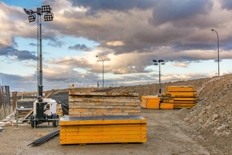 Portable Lighting Equipment for Construction Stock Photo Image of