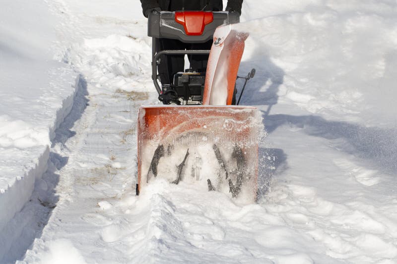 A Portable Snow Blower Powered by Gasoline. Snow Removal in Winter ...