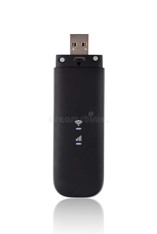Portable usb modem on a white background. royalty free stock photo