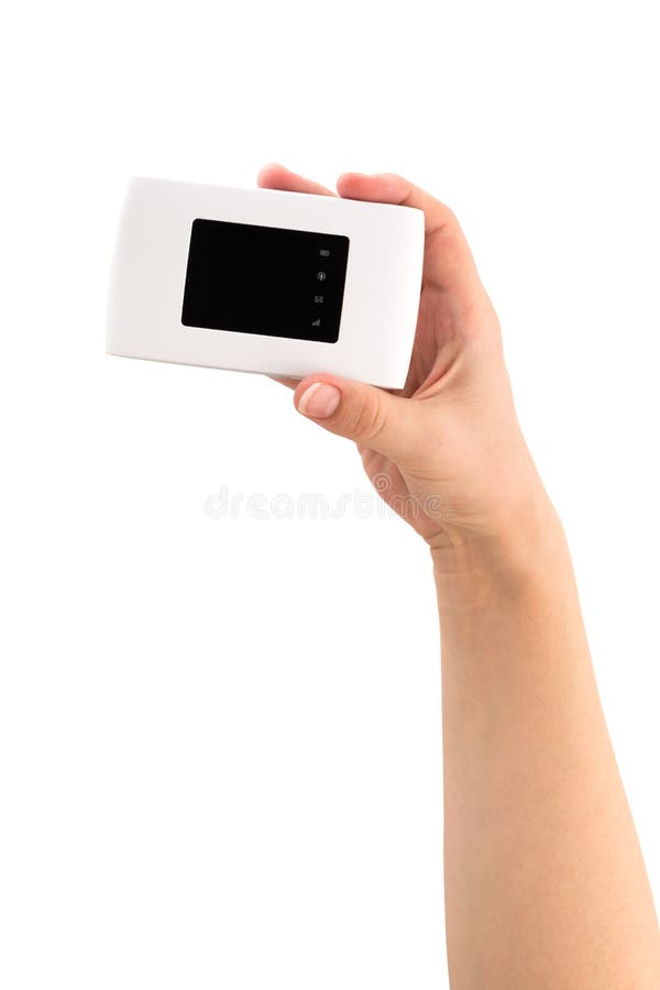 Portable usb router on a white background. stock photos