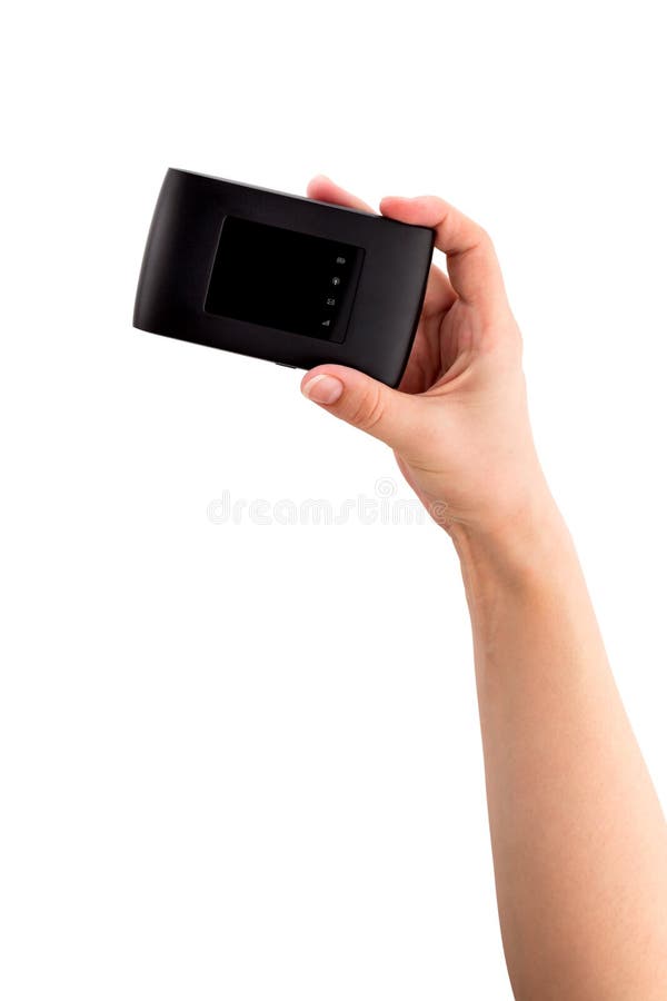 Portable usb router on a white background. stock photos