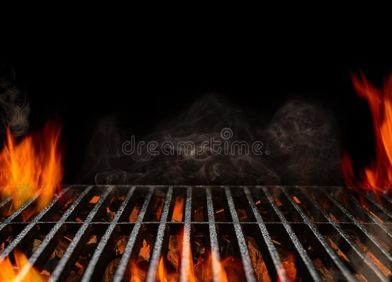 Grille De Gril De Barbecue BBQ, Le Feu, Charbon De Bois Photo stock - Image  du noir, chaud: 102148758