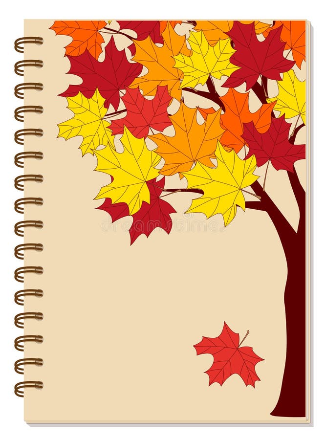 A5 Portada De Cuaderno De Espiral Escolar Con Colorido árbol De Arce De  Otoño Ilustración del Vector - Ilustración de retroceder, contorno:  186899404