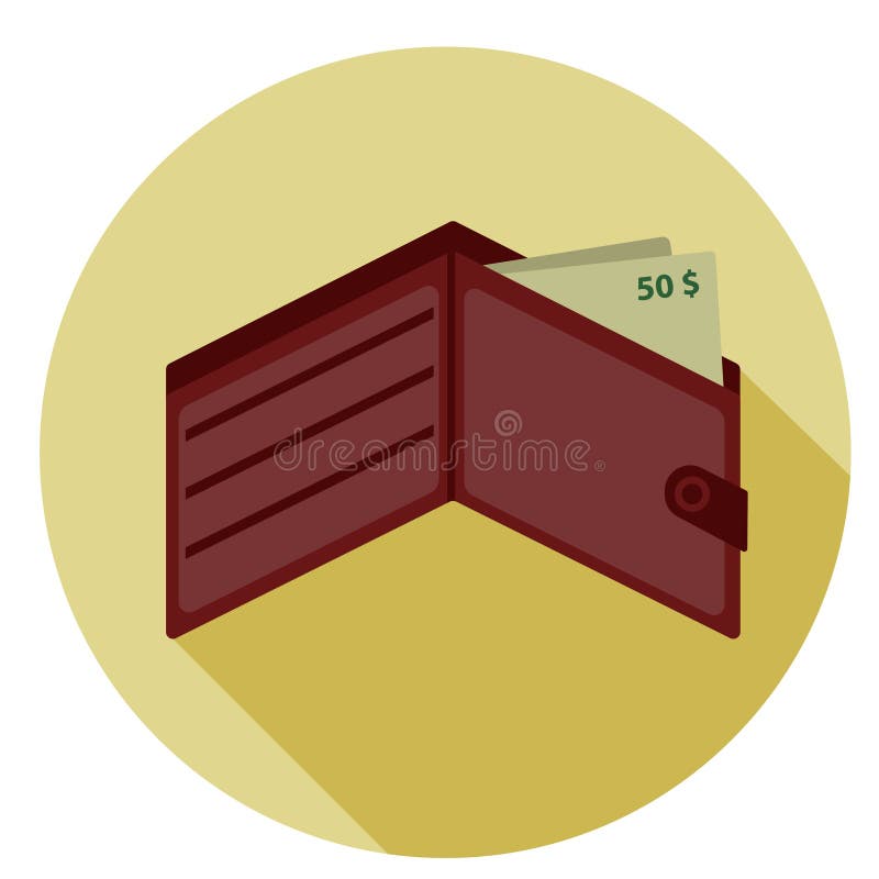 Portafoglio con l'icona dei soldi I dollari in una borsa rossa, isolata su un fondo bianco Illustrazione di vettore illustrazione di stock Portafoglio con l'icona dei soldi I dollari in una borsa rossa, isolata su un fondo bianco Illustrazione di vettore illustrazione di stock