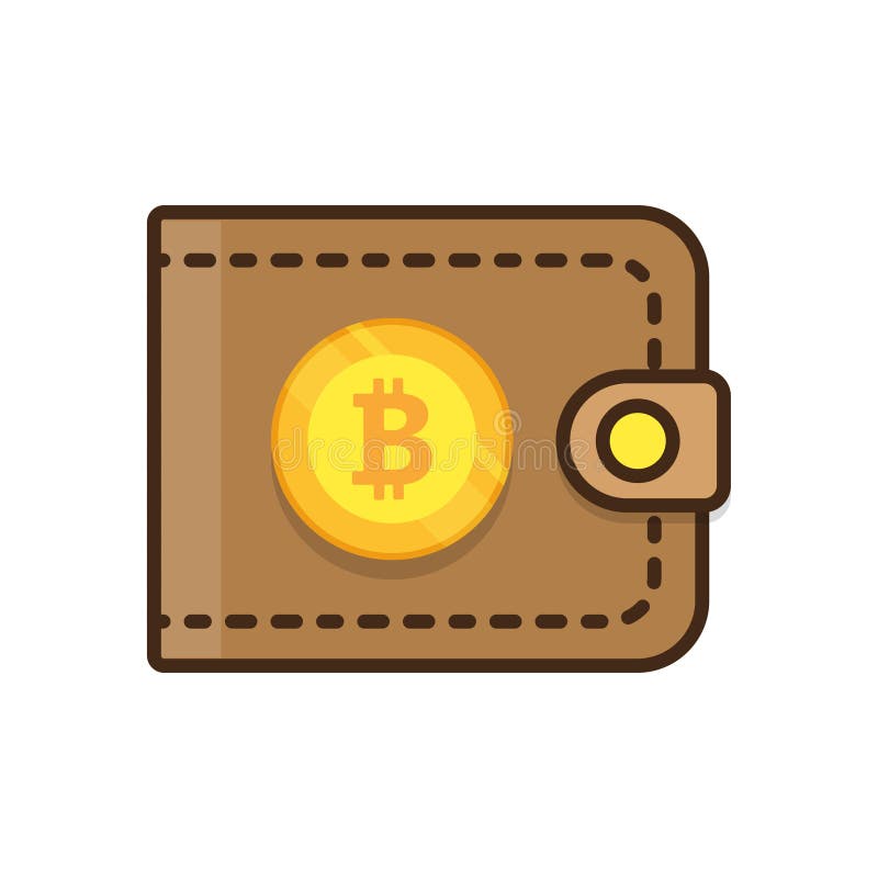 Portafoglio del bitcoin di Brown illustrazione vettoriale