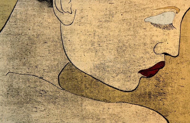 portait γυναίκα woodprint διανυσματική απεικόνιση portait γυναίκα woodprint διανυσματική απεικόνιση