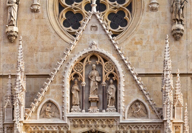 Portal of the gothic Zagreb cathedral royalty free stock image Portal of the gothic Zagreb cathedral royalty free stock image