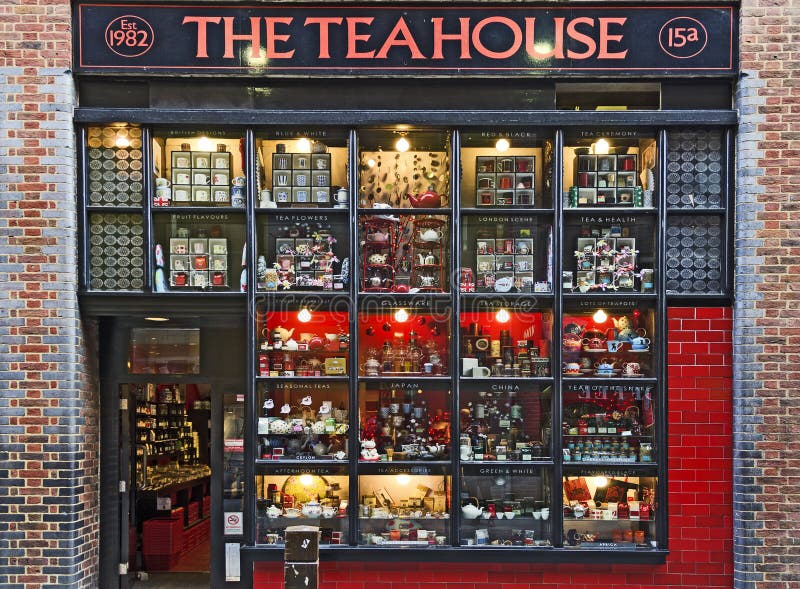 Portal of a tea-house, London, England, Great Britain