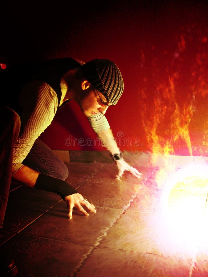 A man staring into a magical portal. Plasma blast stock images, royalty-free photos and pictures