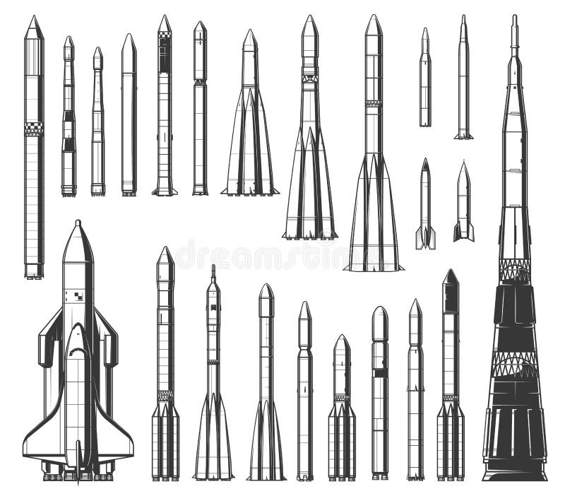 Portautensili e missili navetta spaziale illustrazione vettoriale