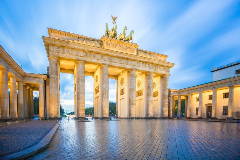Porte de Brandebourg dans la ville de Berlin, Allemagne images libres de droits Porte de Brandebourg dans la ville de Berlin, Allemagne images libres de droits