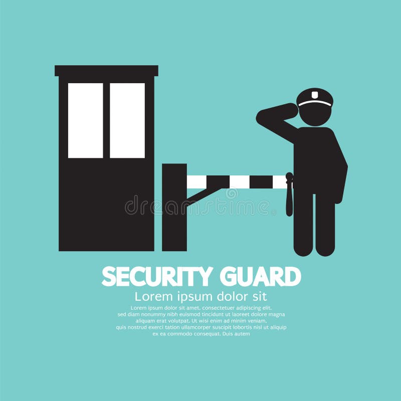 Porte de With Closed Barrier de garde de sécurité illustration de vecteur Porte de With Closed Barrier de garde de sécurité illustration de vecteur