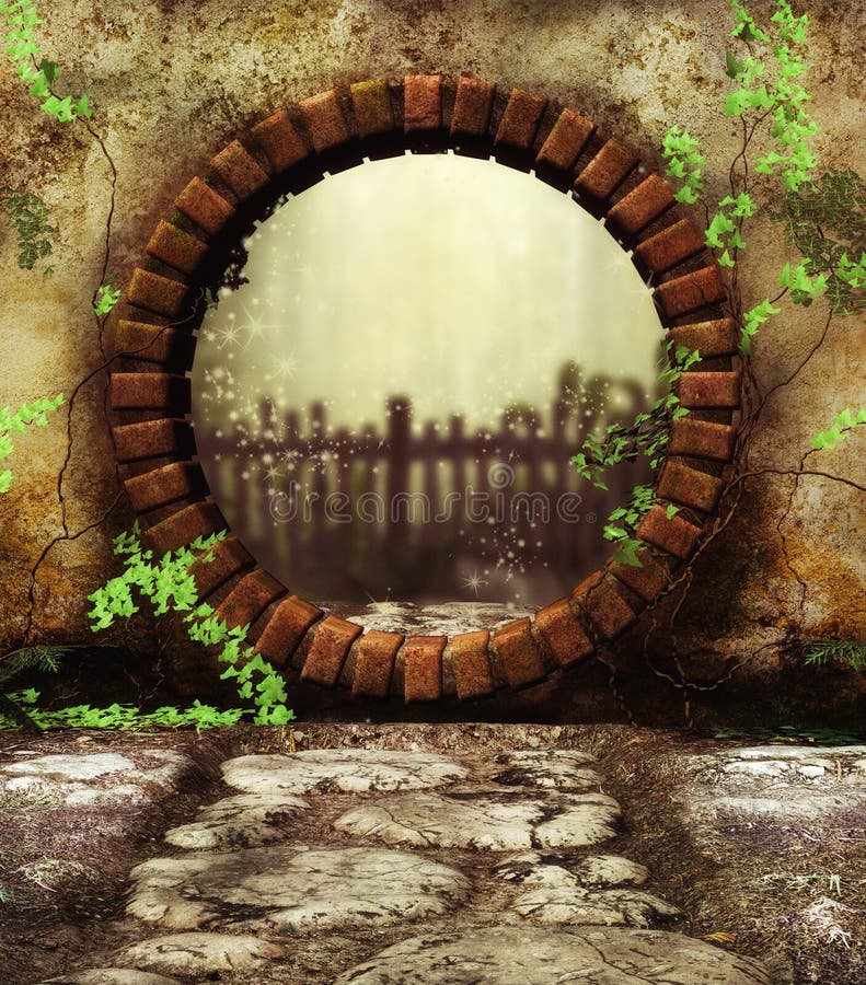 Porte de jardin secret illustration stock Porte de jardin secret illustration stock