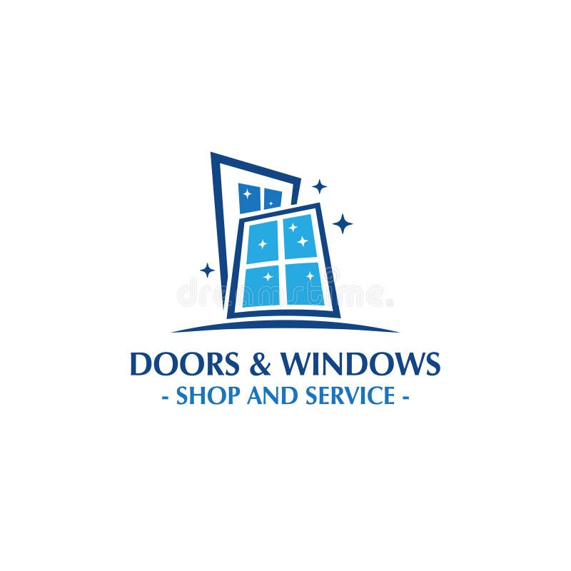 Porte e logo delle finestre Le porte comperano ed assistono Negozio e servizio di Windows Vettore ed illustrazione illustrazione di stock Porte e logo delle finestre Le porte comperano ed assistono Negozio e servizio di Windows Vettore ed illustrazione illustrazione di stock