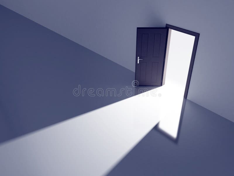 Porte ouverte dans la lumière