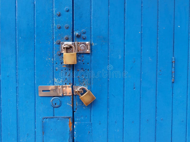 Portello blu Locked immagini stock Portello blu Locked immagini stock