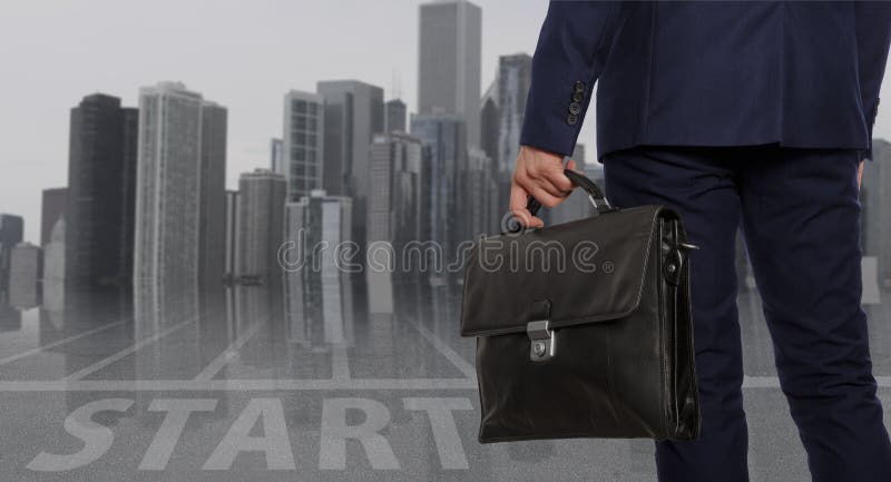 Portfolio investor. Businessman with briefcase stock photo Portfolio investor. Businessman with briefcase stock photo