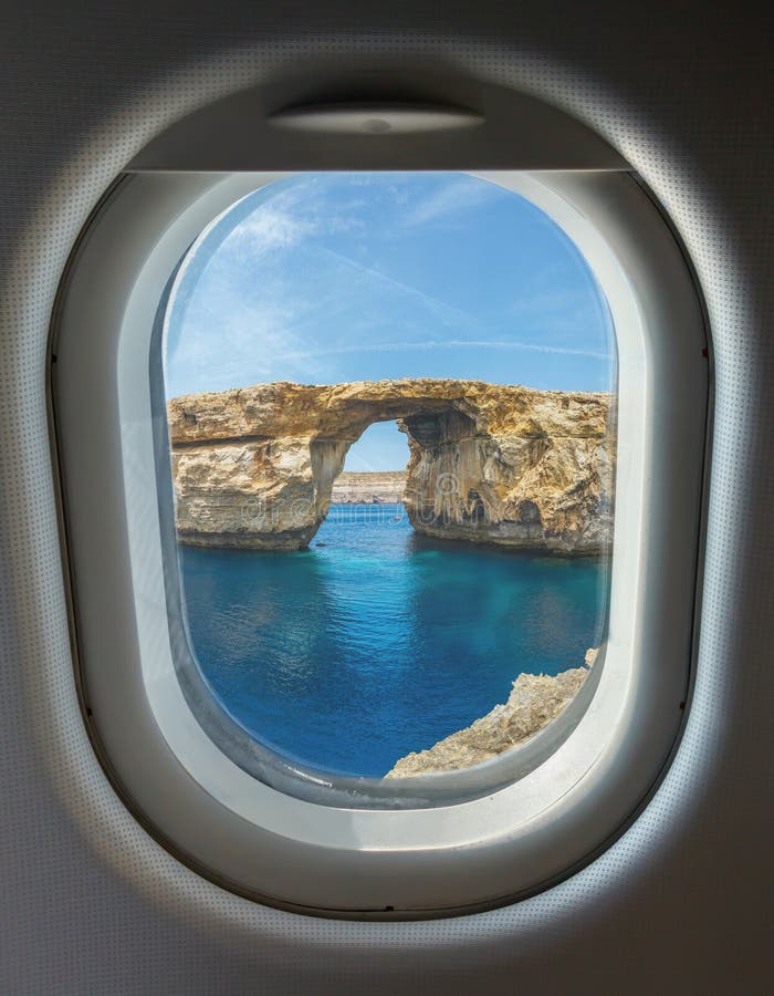 Porthole, Azure Window, stone arch of Gozo, Malta