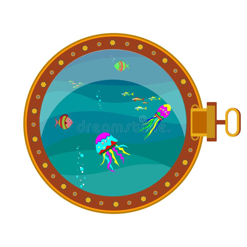 Porthole with sea view stock vector. Illustration of ship 18976317