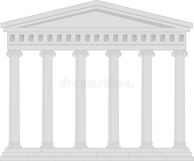 Portico (Kolonnade), ein alter Tempel lizenzfreie abbildung