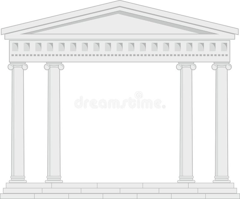 Portico (Kolonnade), ein alter Tempel lizenzfreie abbildung