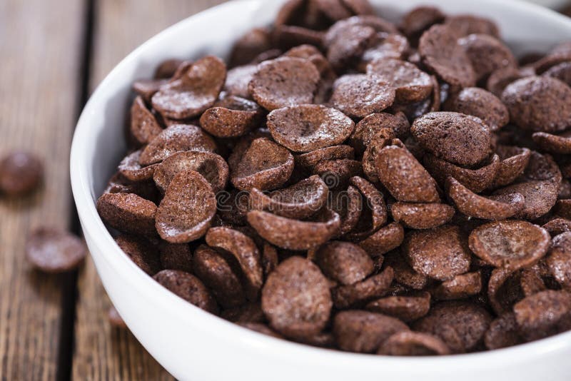 Portion of Chocolate Cornflakes Stock Photo - Image of background ...