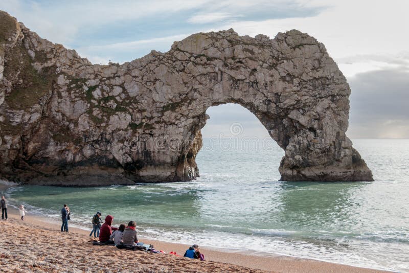 PORTLAND BILL, DORSET/UK - FEBRUARY 16 : View of Durdle Door on royalty free stock photos PORTLAND BILL, DORSET/UK - FEBRUARY 16 : View of Durdle Door on royalty free stock photos