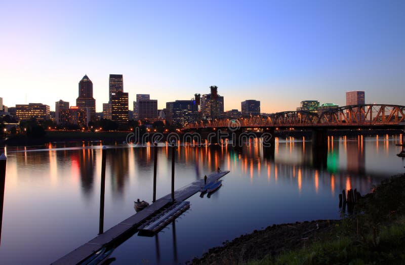 Portland OR at dusk.