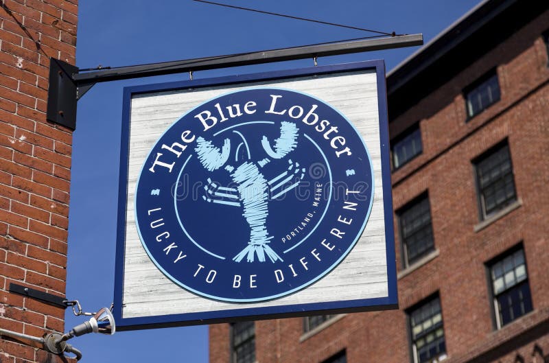 The Blue Lobster editorial stock photo. Image of sign - 132882548