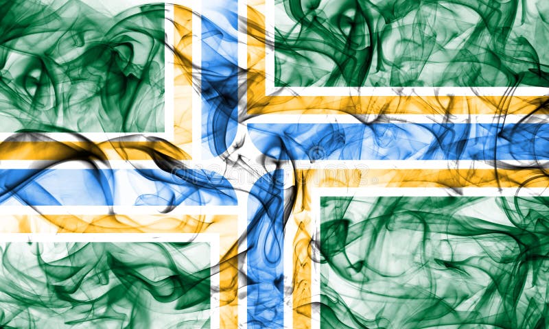 Portland-Stadtrauchflagge, Staat Oregon, die Vereinigten Staaten von Amerika vektor abbildung Portland-Stadtrauchflagge, Staat Oregon, die Vereinigten Staaten von Amerika vektor abbildung