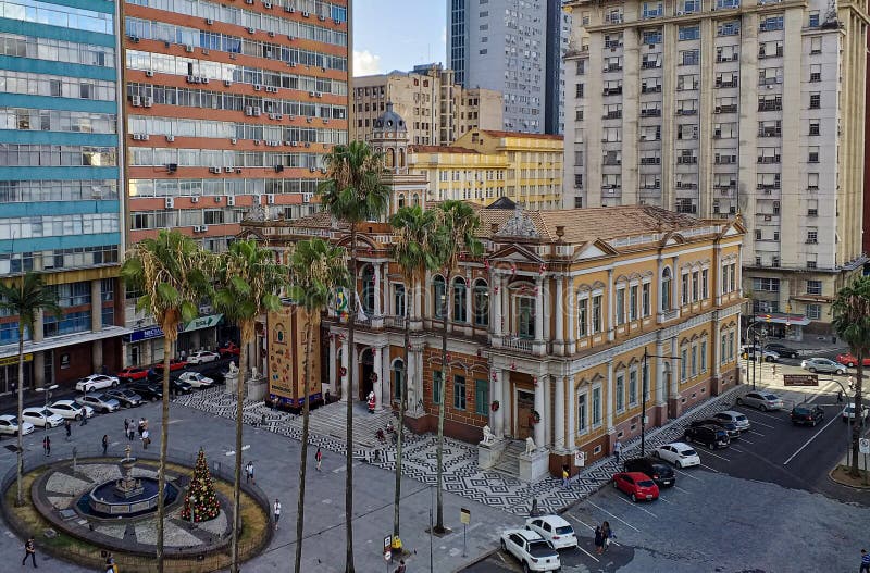 Por Do Sol Em Porto Alegre Sunset at Porto Alegre, Brazil Stock Photo