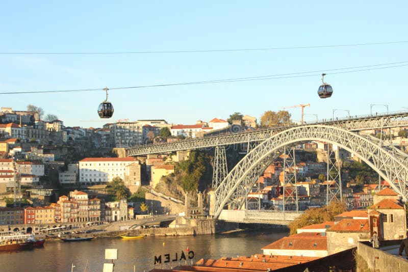 Porto Bridge with Cable Car Stock Photo Image of architecture, nature