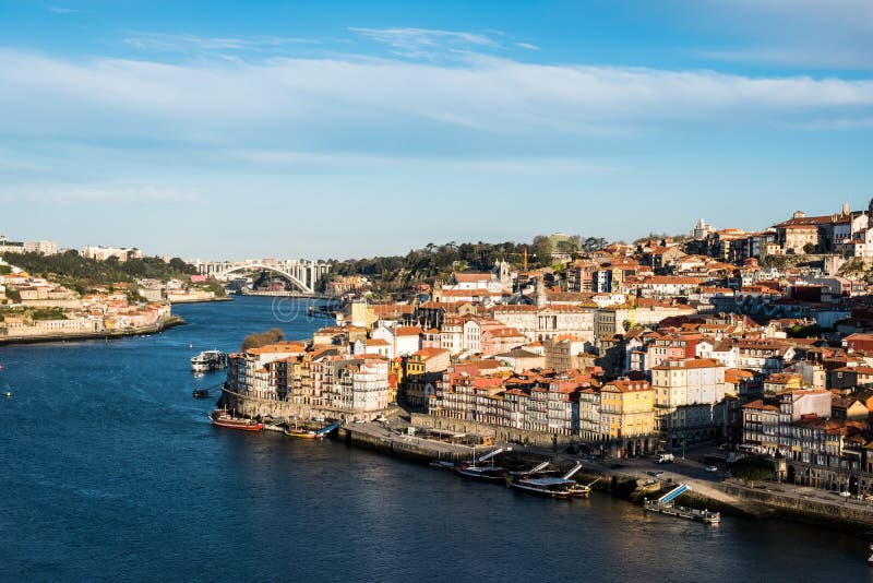 Porto City Panorama with Douro River Stock Photo - Image of historic ...