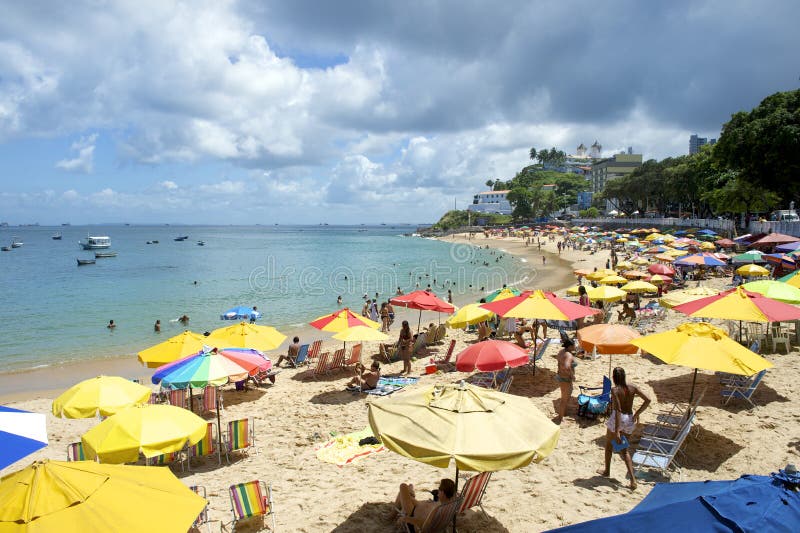 Porto da Barra plaża Salvador Bahia Brazylia zdjęcia stock Porto da Barra plaża Salvador Bahia Brazylia zdjęcia stock