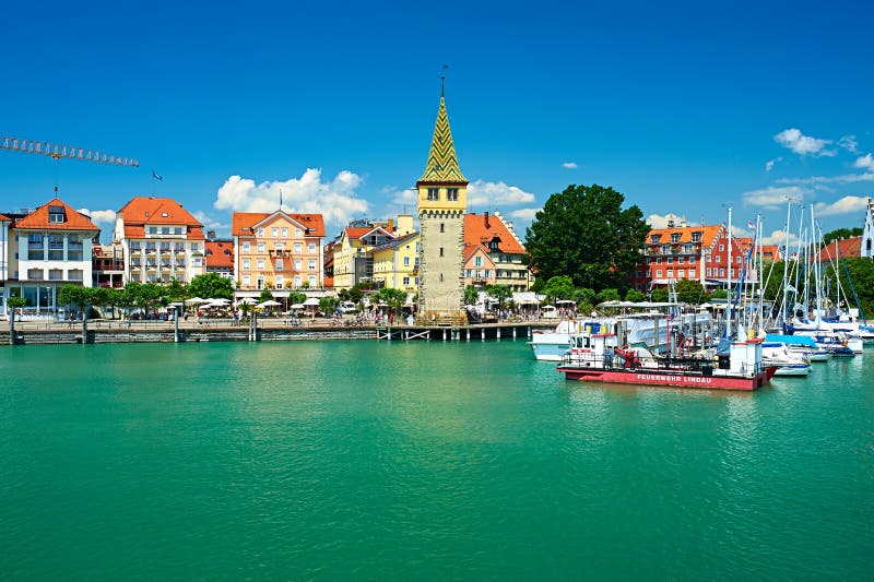 Porto De Lindau, Lago Constance Foto de Stock Editorial Imagem de