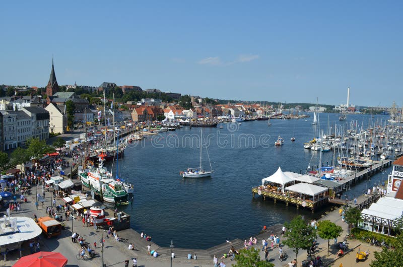 Porto del fiordo di Flensburg in Germania immagini stock Porto del fiordo di Flensburg in Germania immagini stock